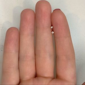 SOLD 14k Yellow Gold Diamond Screw Back Stud